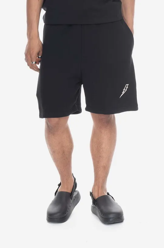 black Neil Barett cotton shorts Men’s