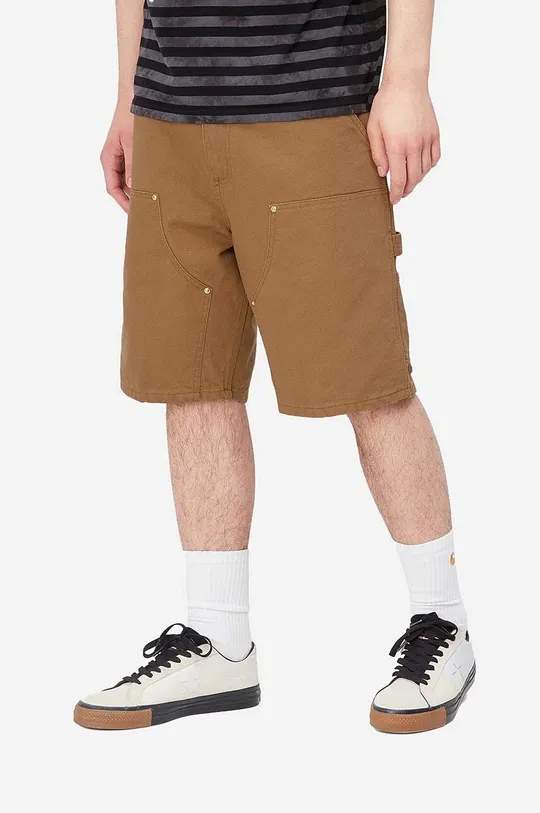 golden brown Carhartt WIP cotton shorts