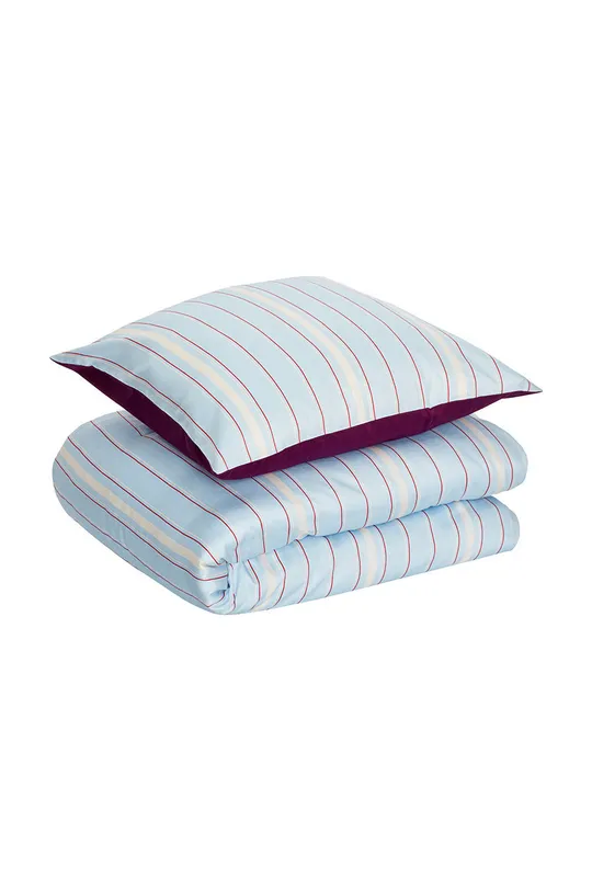 голубой Хлопковый постельный комплект Hübsch Solace Bed Linen Unisex