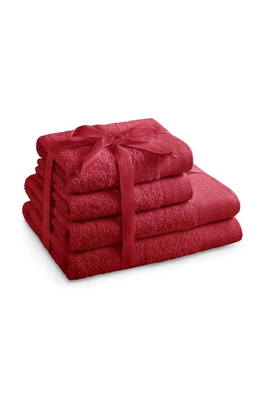 czerwony Zestaw Ręczników 4-pack Unisex