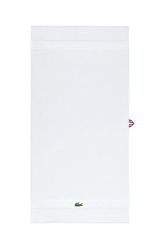 biały Lacoste duży ręcznik bawełniany 90 x 150 cm Unisex