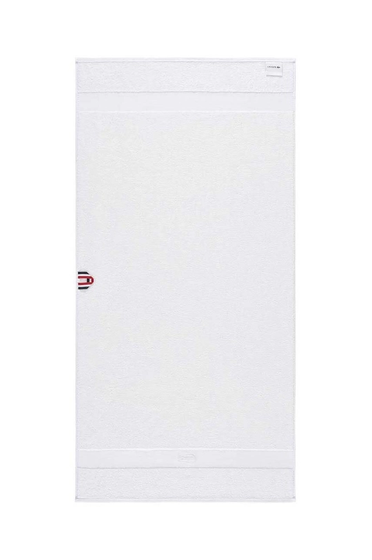 Bombažna brisača Lacoste 70 x 140 cm bela