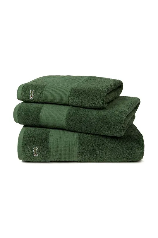 Malý bavlnený uterák Lacoste 40 x 60 cm zelená