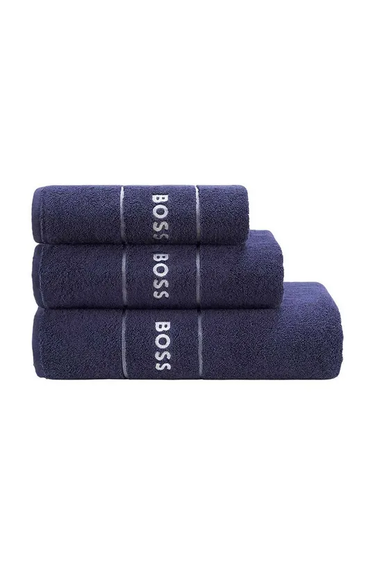 Μικρή βαμβακερή πετσέτα BOSS 50 x 100 cm σκούρο μπλε