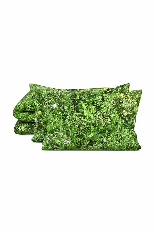 Foonka komplet pościeli bawełnianej Alpejska Łąka 200x200 / 70x80 cm zielony