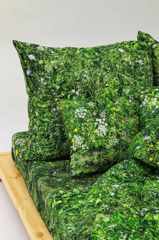 Pamučna jastučnica Foonka Alpejska Łąka 50x60 cm zelena
