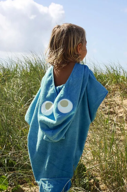 блакитний Дитячий пляжний рушник SunnyLife Shark Tribe
