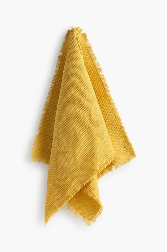 Μικρή βαμβακερή πετσέτα Calma House Marte 30x50 cm κίτρινο