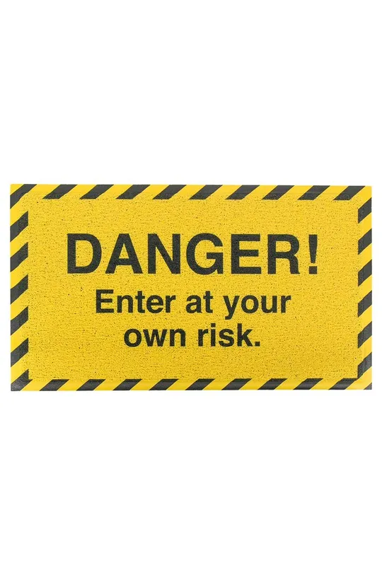żółty Artsy Doormats wycieraczka Danger Enter At Your Own 70 x 40 cm Unisex