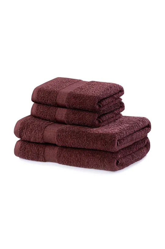 bordowy zestaw ręczników Marina 4-pack Unisex