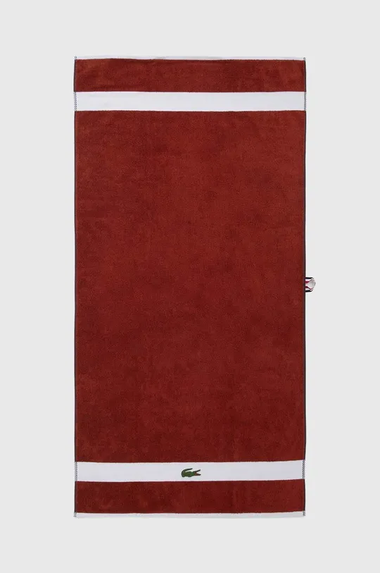 bordowy Lacoste ręcznik bawełniany L Casual Terre Battue 70 x 140 cm Unisex