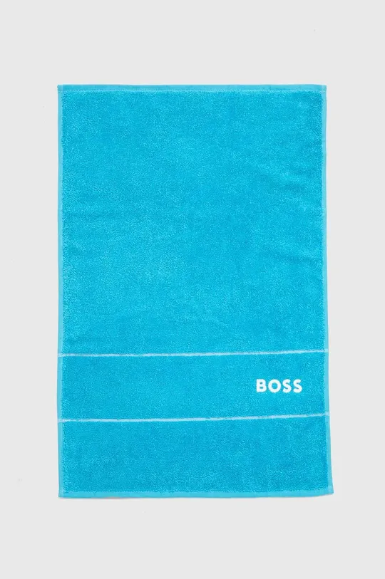 modra Bombažna brisača BOSS Plain River Blue 40 x 60 cm Unisex