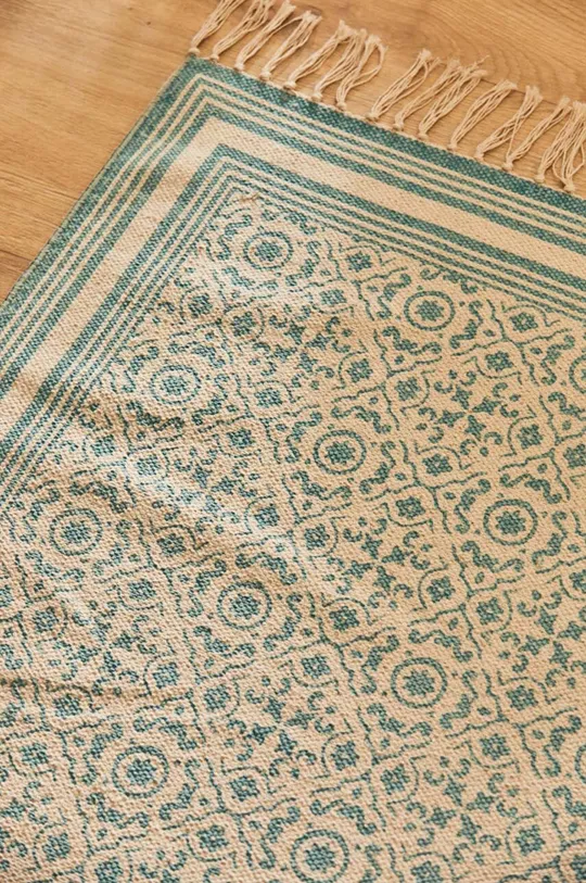 tyrkysová Bavlnený koberec Calma House Salermo 60 x 90 cm