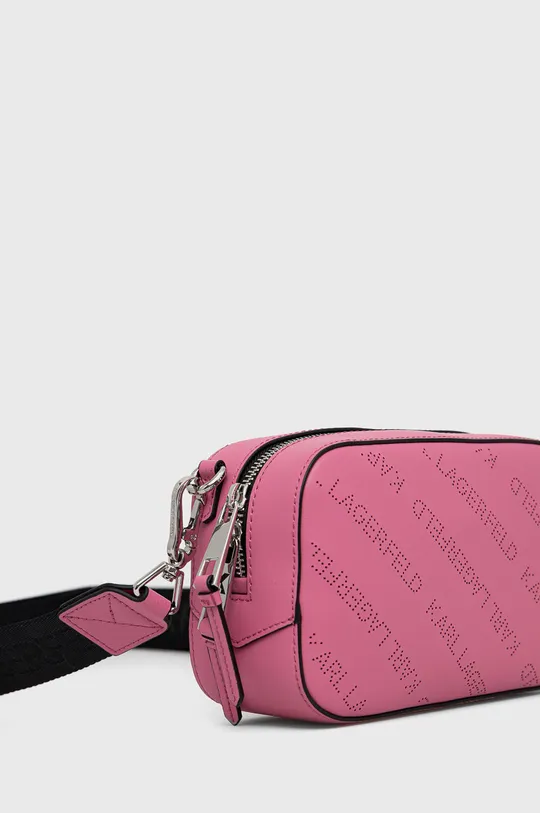 Δερμάτινη τσάντα Karl Lagerfeld ροζ