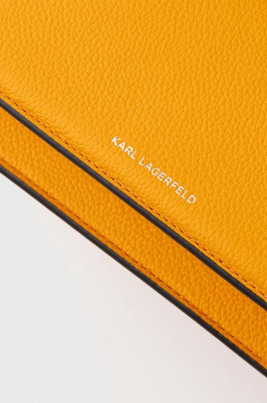 oranžová Kožená kabelka Karl Lagerfeld