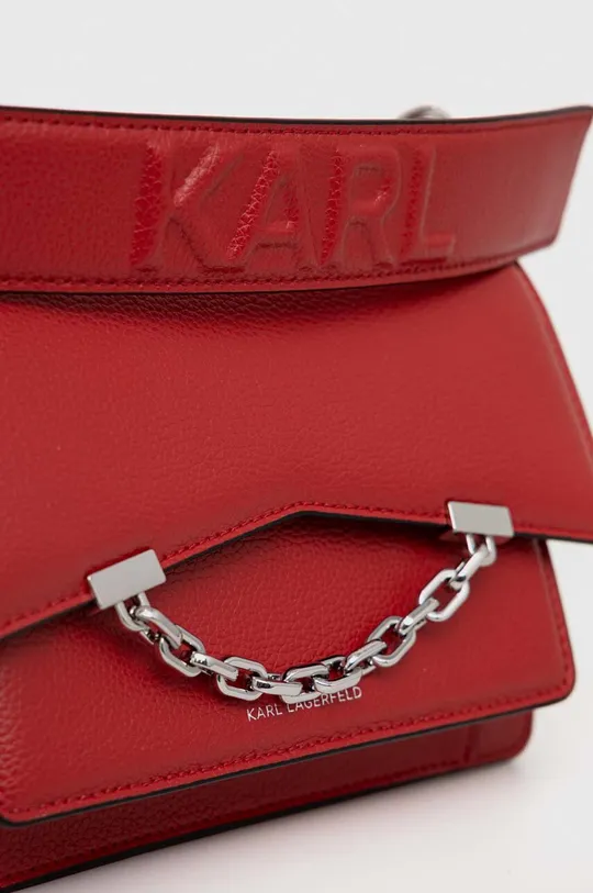 κόκκινο Δερμάτινη τσάντα Karl Lagerfeld