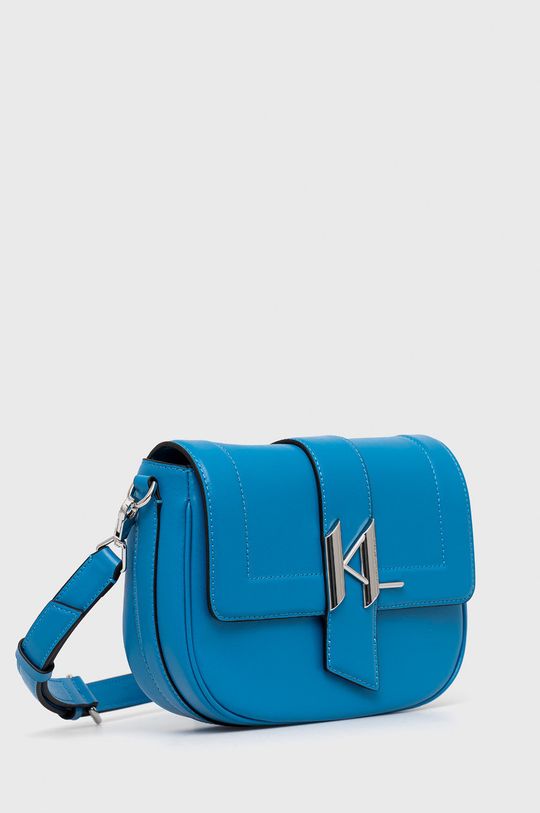 Kožená kabelka Karl Lagerfeld modrá
