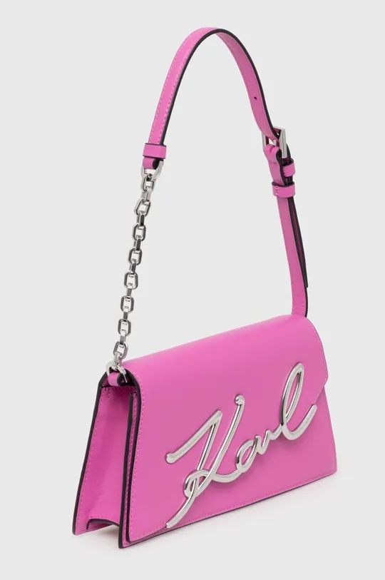 Шкіряна сумочка Karl Lagerfeld рожевий