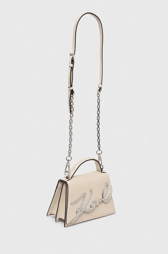 Δερμάτινη τσάντα Karl Lagerfeld μπεζ