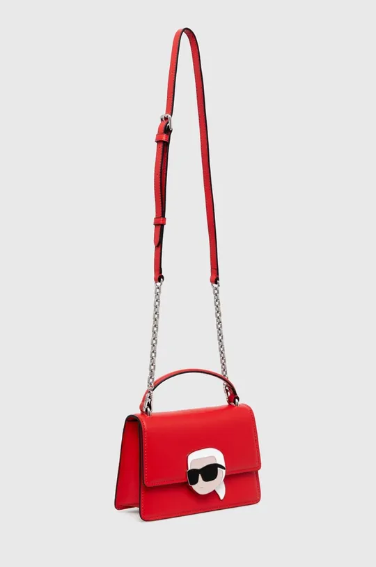 Usnjena torbica Karl Lagerfeld rdeča