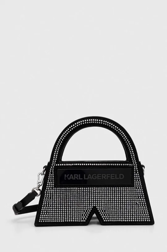 čierna Semišová kabelka Karl Lagerfeld Dámsky