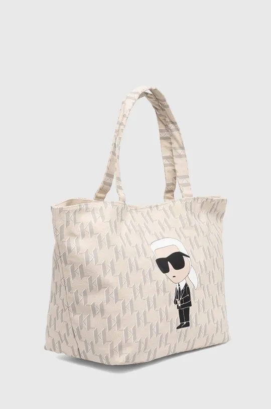 Хлопковая сумка Karl Lagerfeld бежевый