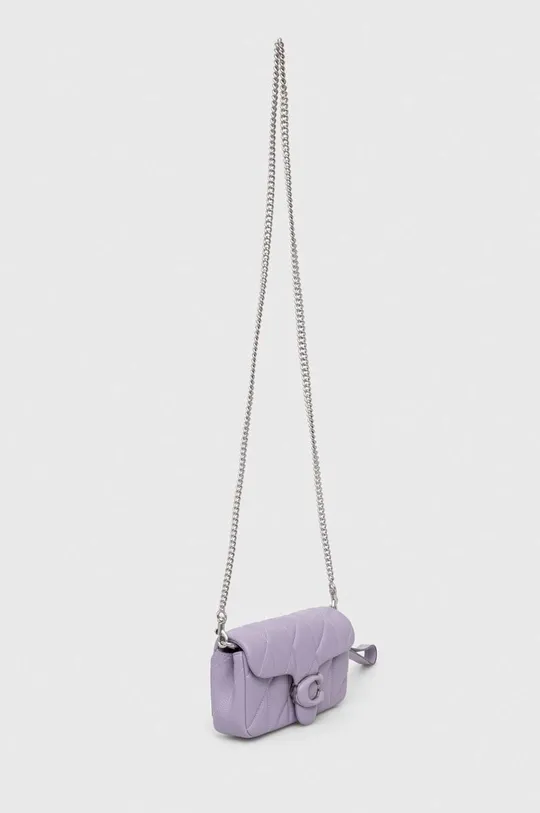 Usnjena torbica Coach vijolična