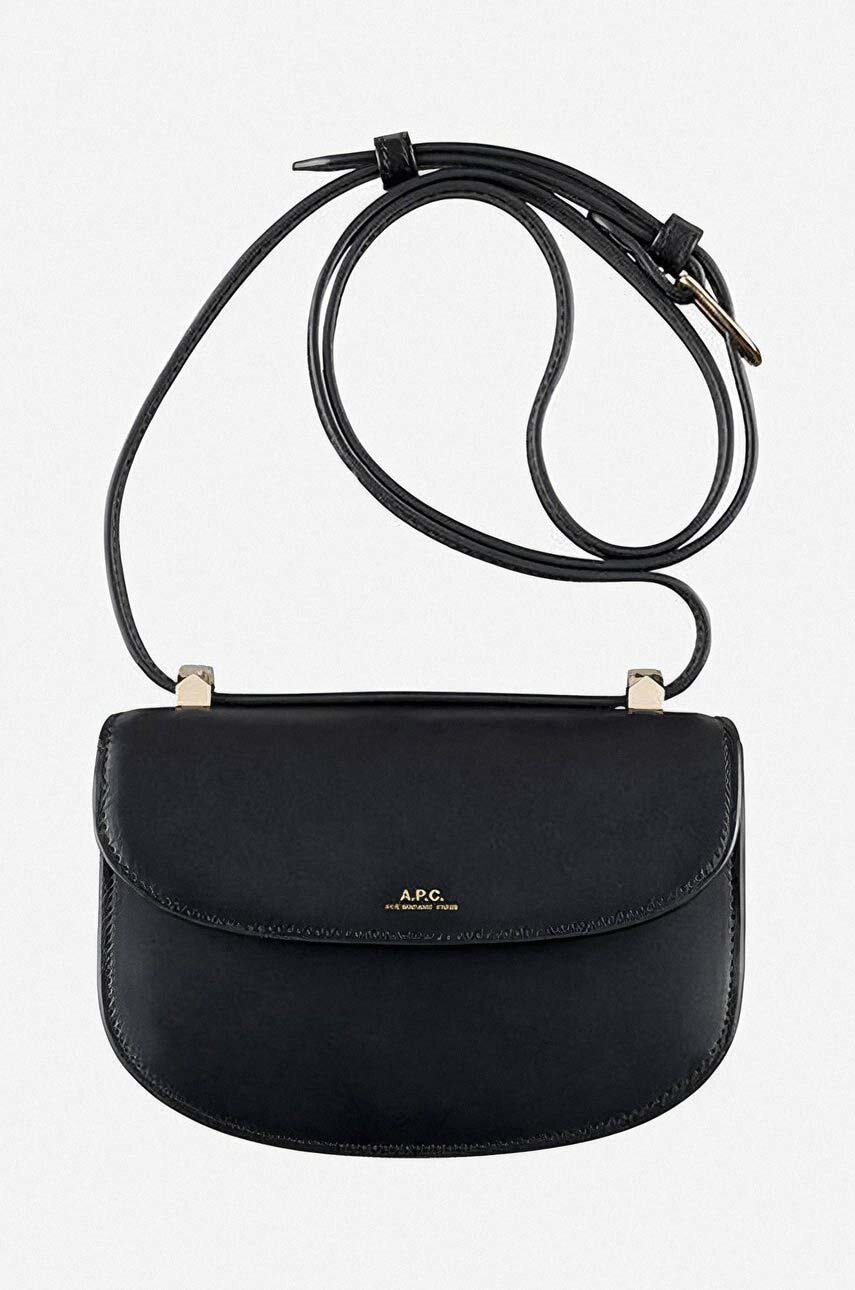 čierna Kožená kabelka A.P.C. Geneve Mini Sac Geneve Mini PXAWV-F61415 BLACK Dámsky