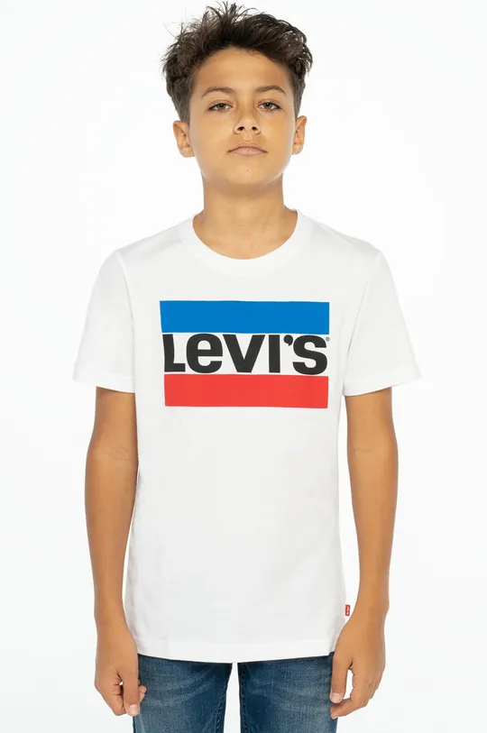 biały Levi's T-shirt dziecięcy Chłopięcy