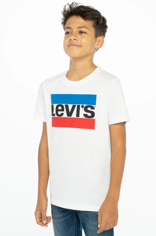 Παιδικό μπλουζάκι Levi's λευκό