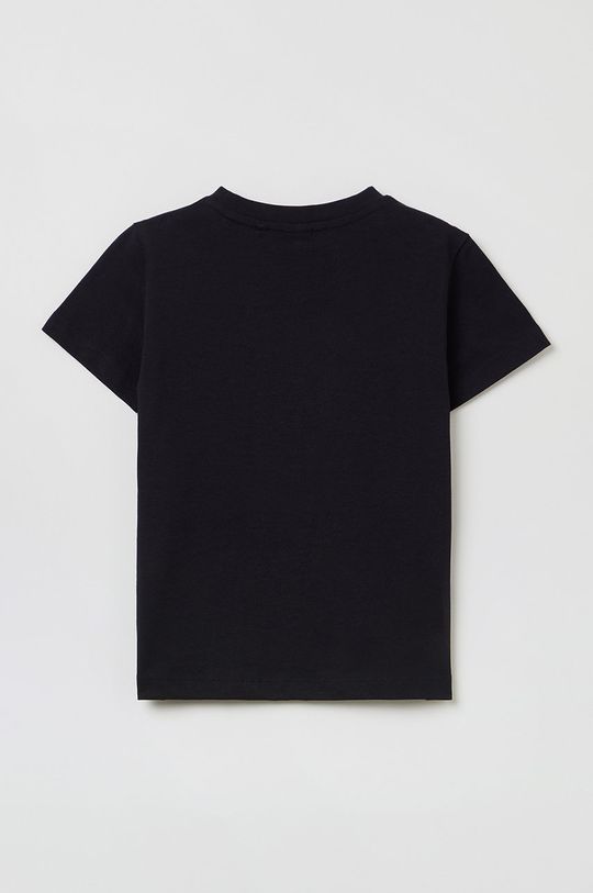 OVS t-shirt bawełniany dziecięcy czarny