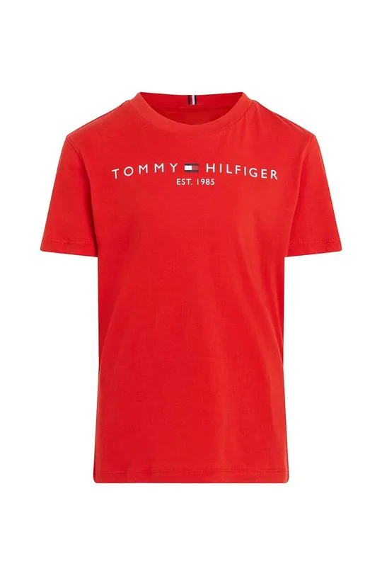 Otroška bombažna kratka majica Tommy Hilfiger rdeča