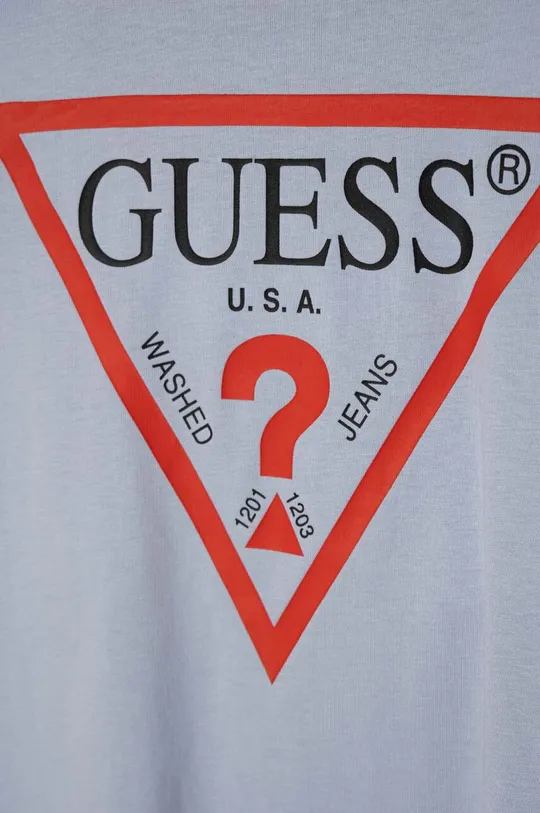 Guess t-shirt bawełniany dziecięcy niebieski