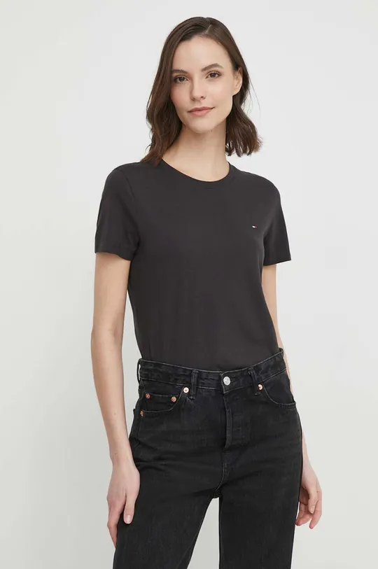 nero Tommy Hilfiger t-shirt in cotone Donna