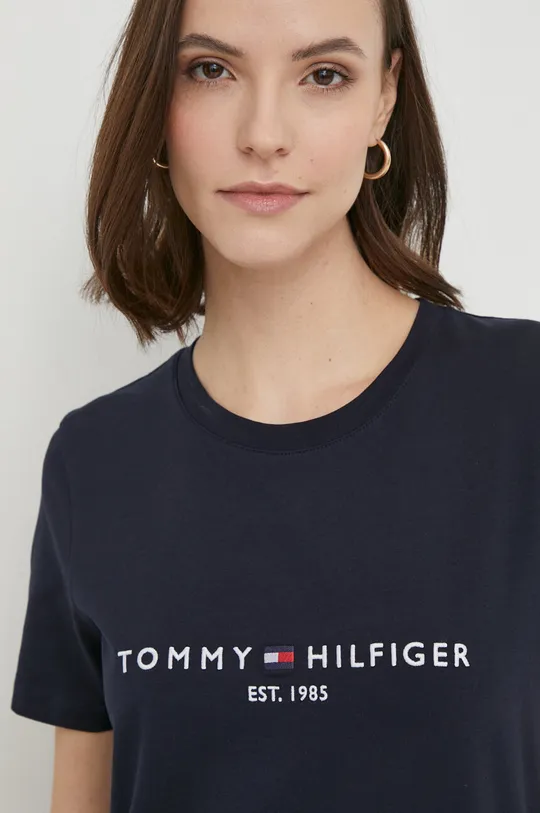 Tommy Hilfiger pamut póló sötétkék