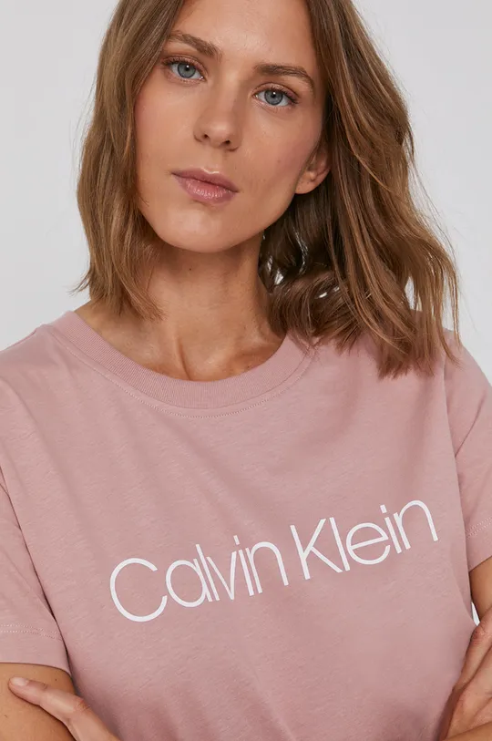 ružová Calvin Klein - Bavlnené tričko