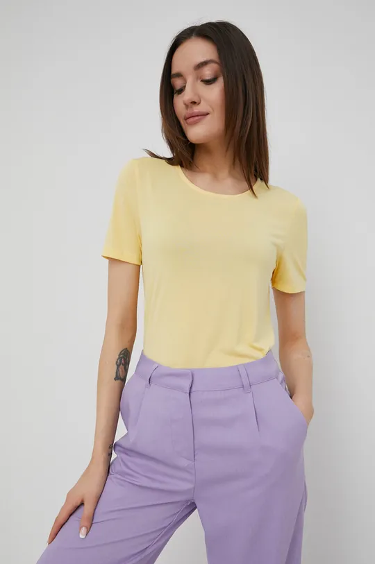 κίτρινο Μπλουζάκι Pieces Γυναικεία