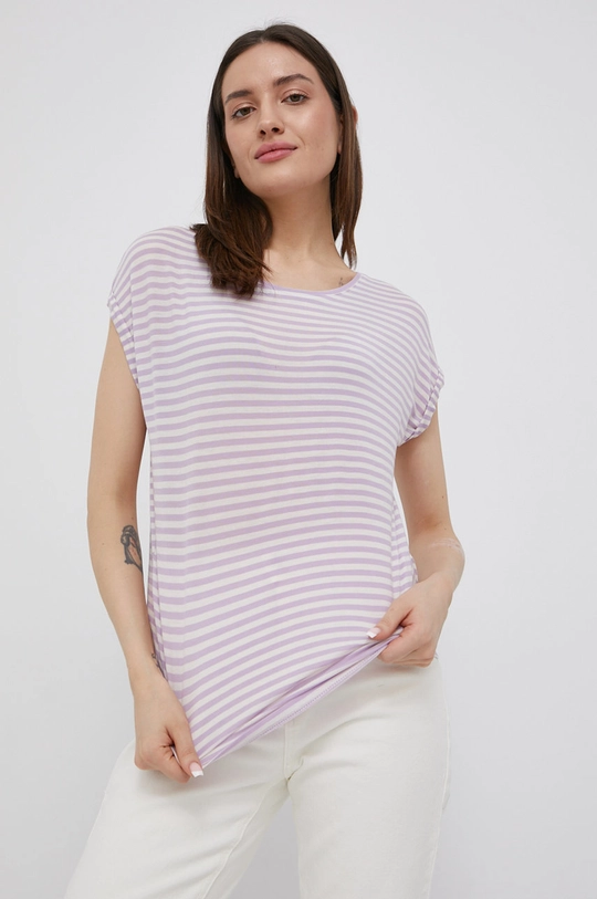 fioletowy Vero Moda t-shirt Damski