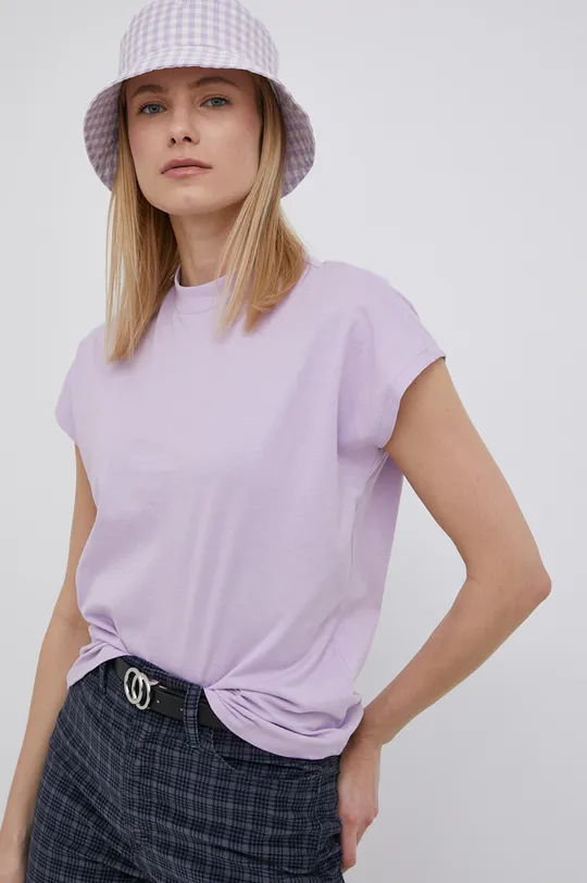 fioletowy Vero Moda t-shirt bawełniany