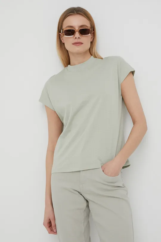 Βαμβακερό μπλουζάκι Vero Moda πράσινο