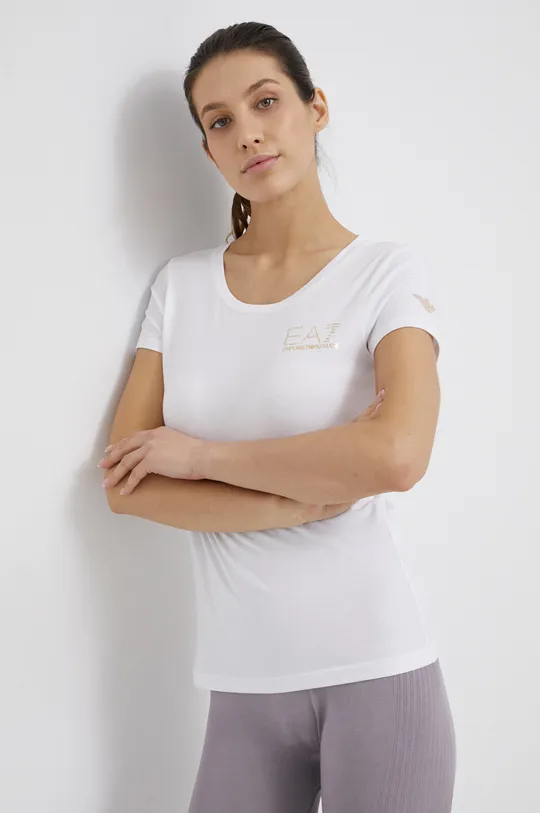 λευκό Μπλουζάκι EA7 Emporio Armani Γυναικεία