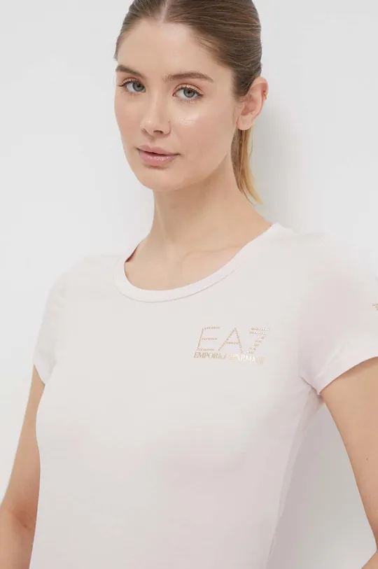 różowy EA7 Emporio Armani t-shirt