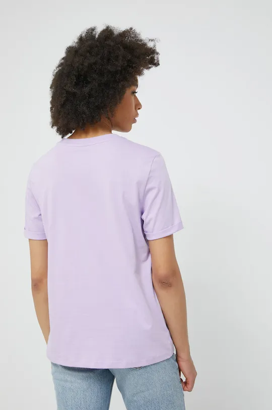 fioletowy Pieces t-shirt bawełniany