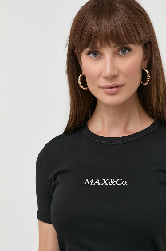 μαύρο Βαμβακερό μπλουζάκι MAX&Co.