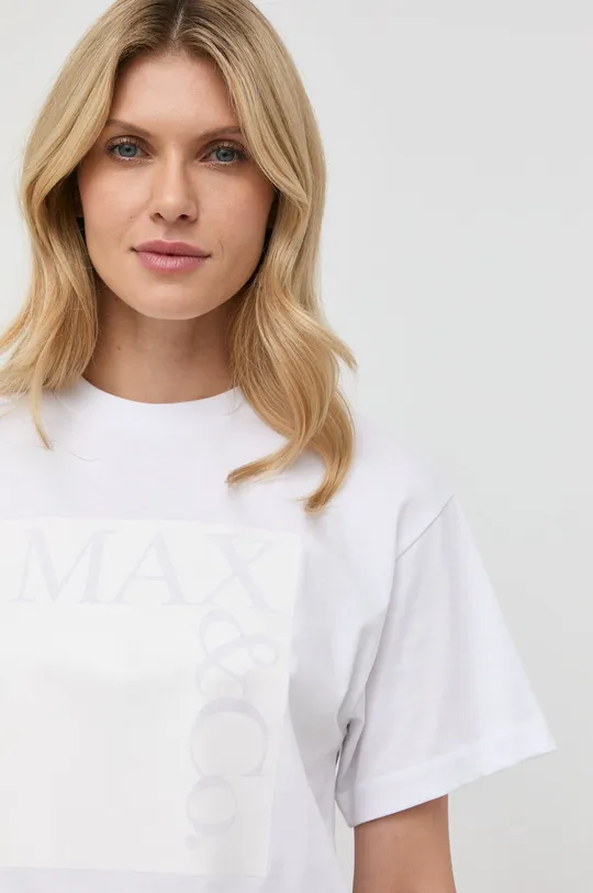 biela Bavlnené tričko MAX&Co.