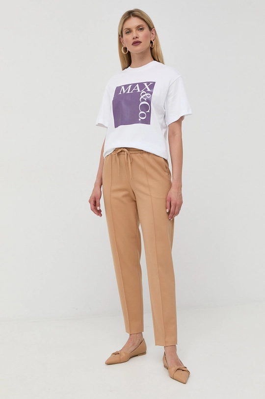 MAX&Co. t-shirt bawełniany biały