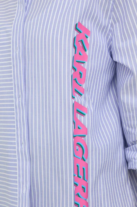 Bavlnená košeľa Karl Lagerfeld modrá