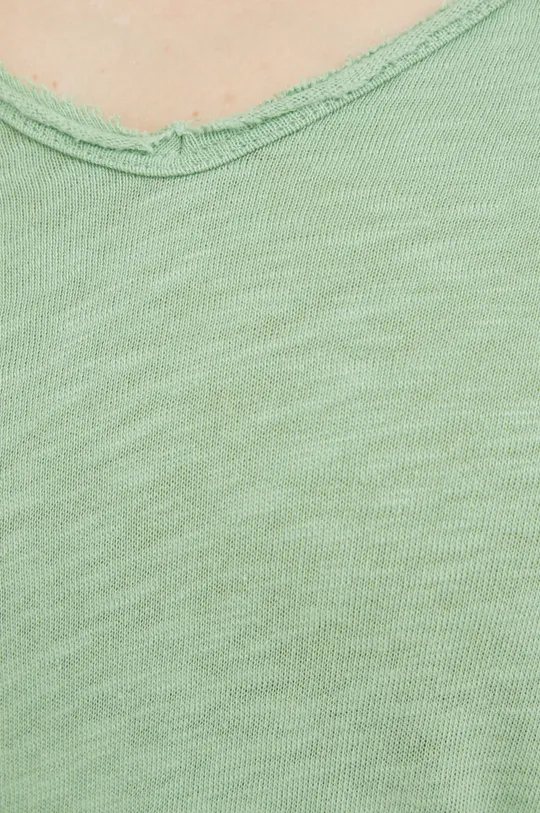 Βαμβακερή μπλούζα με μακριά μανίκια American VintageT-SHIRT ML COL V Γυναικεία