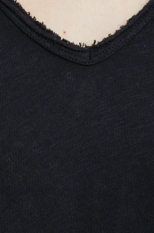 Βαμβακερή μπλούζα με μακριά μανίκια American VintageT-SHIRT ML COL V Γυναικεία