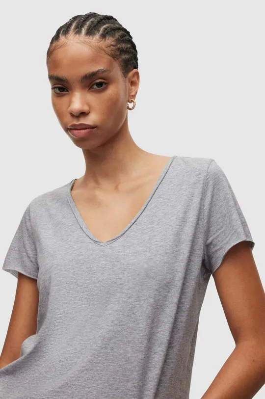 Bavlnené tričko AllSaints sivá